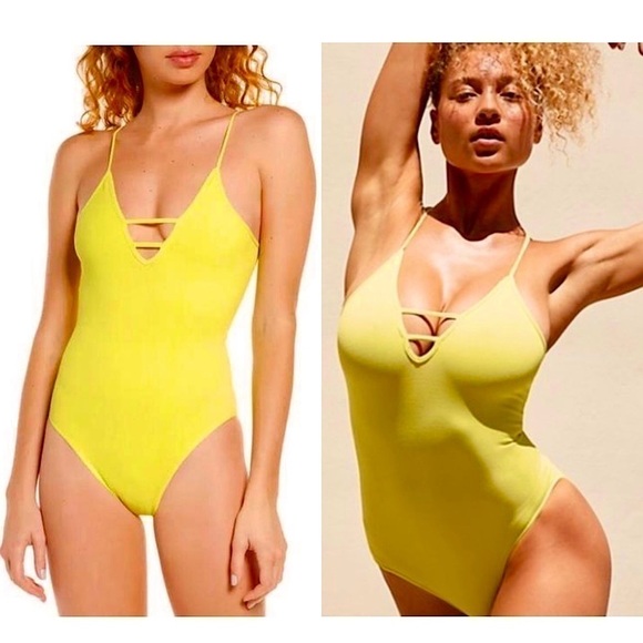 NWT FREE PEOPLE Bodysuit V-Neck Strappy Sleeveless Low Back Dance Leotard XS/S - Picture 1 of 12